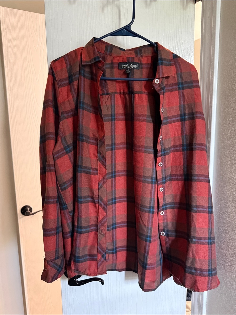 Women's Red Plaid Button-Down Shirt